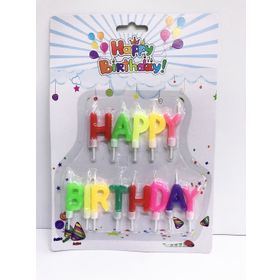 Huramarketing Happy Birthday Yazılabilen Rengarenk Doğum Günü Mumu