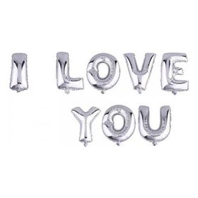 Huramarketing I Love You Gümüş Renk 35 cm Folyo Balon