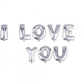 Huramarketing I Love You Gümüş Renk 35 cm Folyo Balon