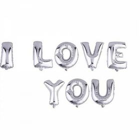 Huramarketing I Love You Gümüş Renk 35 cm Folyo Balon
