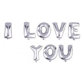 Huramarketing I Love You Gümüş Renk 35 cm Folyo Balon