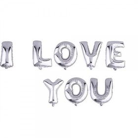 Huramarketing I Love You Gümüş Renk 35 cm Folyo Balon