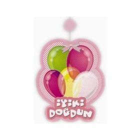 Huramarketing İyiki Doğdun Yazılı Pembe Renk 3'lü 12x45 cm Asmalı İp Süs Set