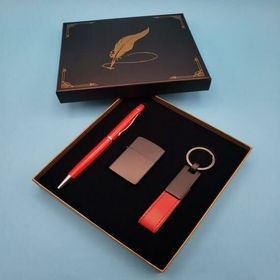 Huramarketing Kırmızı Anahtarlık Çakmak Touchpen Kalem Hediyelik Set