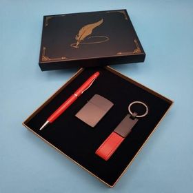 Huramarketing Kırmızı Anahtarlık Çakmak Touchpen Kalem Hediyelik Set