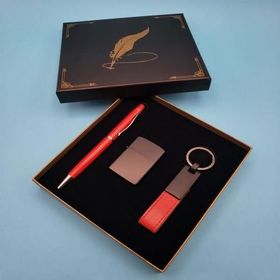 Huramarketing Kırmızı Anahtarlık Çakmak Touchpen Kalem Hediyelik Set