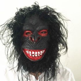 Huramarketing Lateks Saçlı Tam Yüz Orangutan Maskesi