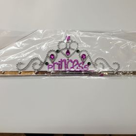 Huramarketing Prenses Yazılı 60 cm Gümüş Renk Parti Tacı