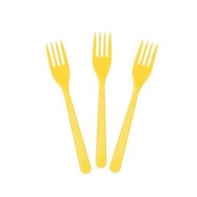Huramarketing Sarı Renk 25 Adet Lüks Plastik Çatal