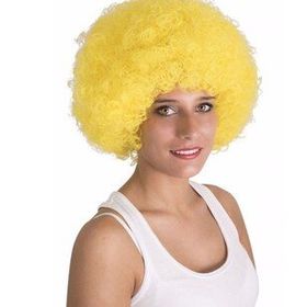 Huramarketing Sarı Renk Kıvırcık Afro Bonus Peruk