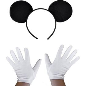 Huramarketing Siyah Mickey Mouse Tacı ve Beyaz Eldiven Seti