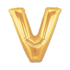 Huramarketing V Harf Altın Renk 40 inç Folyo Balon