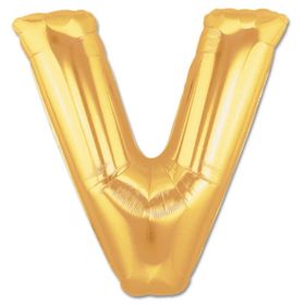 Huramarketing V Harf Altın Renk 40 inç Folyo Balon