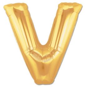 Huramarketing V Harf Altın Renk 40 inç Folyo Balon