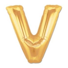 Huramarketing V Harf Altın Renk 40 inç Folyo Balon