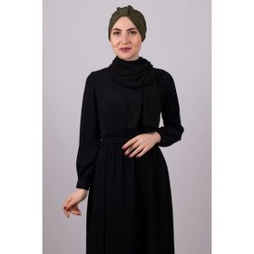 Hürrem Bone 1204E_09 Haki Petekli Büzgülü Pratik Hazır Geçmeli Tesettür Bone