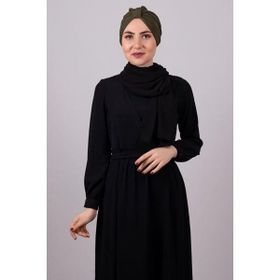 Hürrem Bone 1204E_09 Haki Petekli Büzgülü Pratik Hazır Geçmeli Tesettür Bone