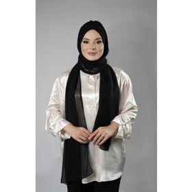 Hürrem Bone 1453_01 Siyah Şifon Kendinden Boneli Tek Bantlı Pratik Hazır Geçmeli Bone Şal