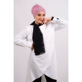 Hürrem Bone 1456_18 Gül Kurusu Sandy Kumaş Taşlı Pratik Hazır Geçmeli Tesettür Bone