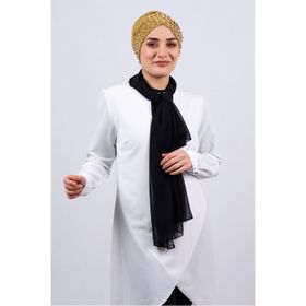 Hürrem Bone 1456_43 Hardal Sandy Kumaş Taşlı Pratik Hazır Geçmeli Tesettür Bone