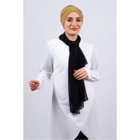 Hürrem Bone 1456_43 Hardal Sandy Kumaş Taşlı Pratik Hazır Geçmeli Tesettür Bone