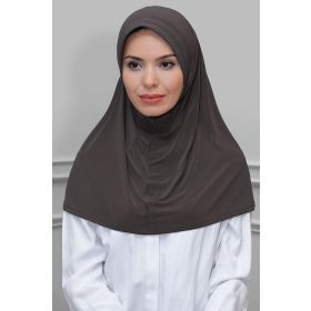 Hürrem Bone 1600-10 Vizon Sandy Sade Geçmeli Eşarp