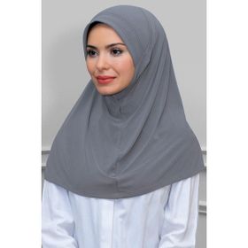 Hürrem Bone 1600-15 Gri Sandy Sade Geçmeli Eşarp