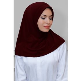 Hürrem Bone 1600-16 Bordo Sandy Sade Geçmeli Eşarp