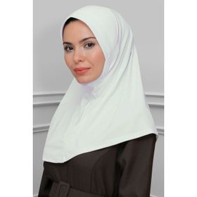 Hürrem Bone 1600-42 Beyaz Sandy Sade Geçmeli Eşarp