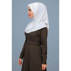 Hürrem Bone 1603-40 Krem Sandy Elişi Çiçek İşlemeli Laleli Geçmeli Eşarp
