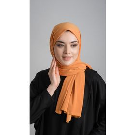 Hürrem Bone 1817_03 Gold Sandy Kumaş Sade Pratik Hazır Geçmeli Eşarp