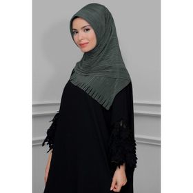 Hürrem Bone 1828-23 Koyu Gri Fukuro Piliseli Saçaklı Lazer Kesim Geçmeli Eşarp