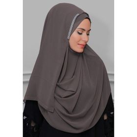 Hürrem Bone 1850_10 Vizon Şifon Taşlı Pratik Hazır Geçmeli Malezya Şal