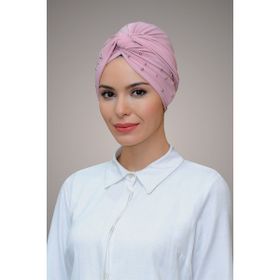 Hürrem Bone 1870_06 Pudra Sandy Kumaş Boncuklu Pratik Dolama Tesettür Bone
