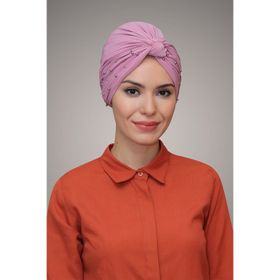 Hürrem Bone 1870_18 Gül Kurusu Sandy Kumaş Boncuklu Pratik Dolama Tesettür Bone