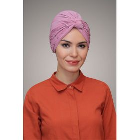 Hürrem Bone 1870_18 Gül Kurusu Sandy Kumaş Boncuklu Pratik Dolama Tesettür Bone