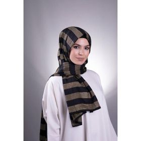 Hürrem Bone 202100_03 Gold Viskon Kumaş Simli Şeritli Düz Klasik Şal