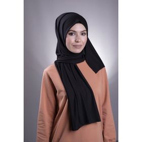 Hürrem Bone 202101_01 Siyah Viskon Kumaş Likralı Penye Düz Klasik Şal