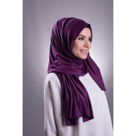 Hürrem Bone 202101_07 Mürdüm Viskon Kumaş Likralı Penye Düz Klasik Şal