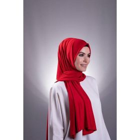 Hürrem Bone 202101_31 Kırmızı Viskon Kumaş Likralı Penye Düz Klasik Şal