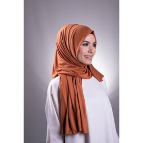 Hürrem Bone 202101_33 Taba Viskon Kumaş Likralı Penye Düz Klasik Şal