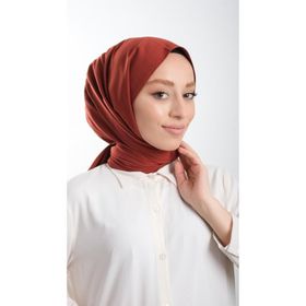 Hürrem Bone 202103_05 Kiremit Medine İpeği Sade Düz Klasik Şal