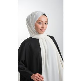 Hürrem Bone 202103_27 Ekru Medine İpeği Sade Düz Klasik Şal