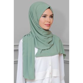 Hürrem Bone 202103_32 Çağla Medine İpeği Düz Klasik Medine İpeği Şal
