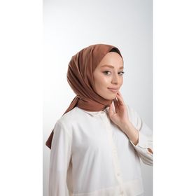 Hürrem Bone 202103_33 Taba Medine İpeği Sade Düz Klasik Şal