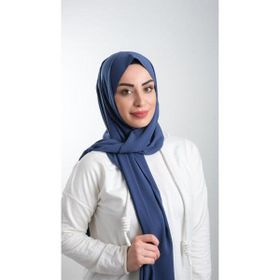 Hürrem Bone 202103_34 İndigo Medine İpeği Sade Düz Klasik Şal