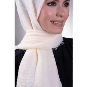 Hürrem Bone 202104_40 Krem Düz Klasik Bürümcük Şal