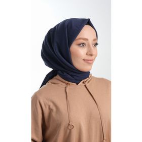 Hürrem Bone 202105_02 Lacivert Pamuk Caz Sade Düz Klasik Şal