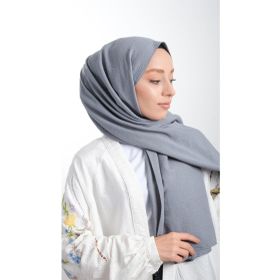 Hürrem Bone 202105_25 Füme Pamuk Caz Sade Düz Klasik Şal