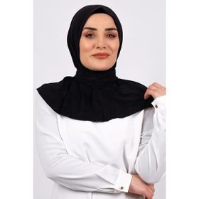 Hürrem Bone 2101-01 Siyah Sandy Arkadan Çıtçıtlı Geçmeli Eşarp